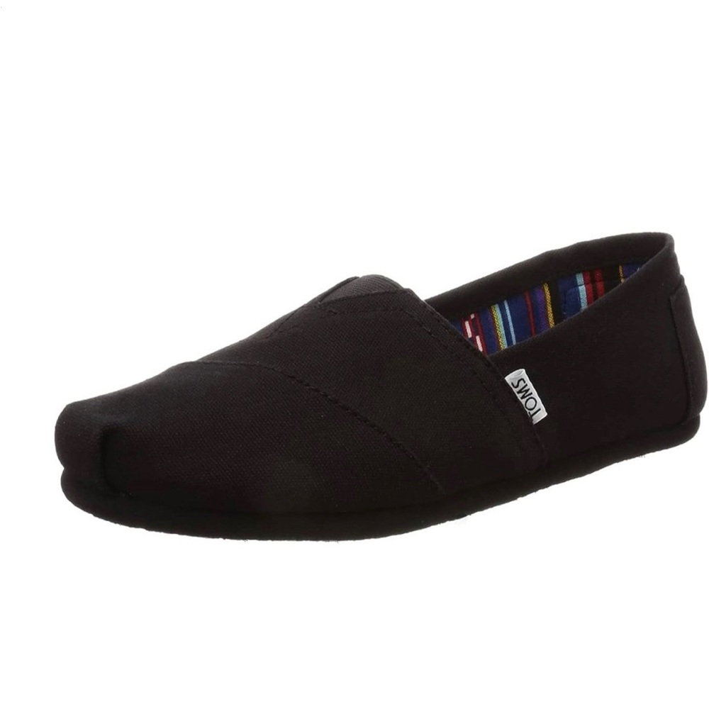 NWT & Box Toms Women’s Alpargata All Black Recycled Cotton Canvas